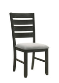 Contemporary Dining Chairs Set Of 2 Wheat Charcoal Finish Solid Wood Fabric Cushion Side Chairs Kitchen Dining Room Furniture