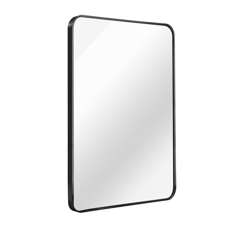 24X36 Inch Black Metal Framed Rectangular Bathrrom Mirror For Wall. W2203135010