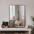 24X32 Inch Black Metal Framed Rectangular Bathrrom Mirror For Wall. W2203135016