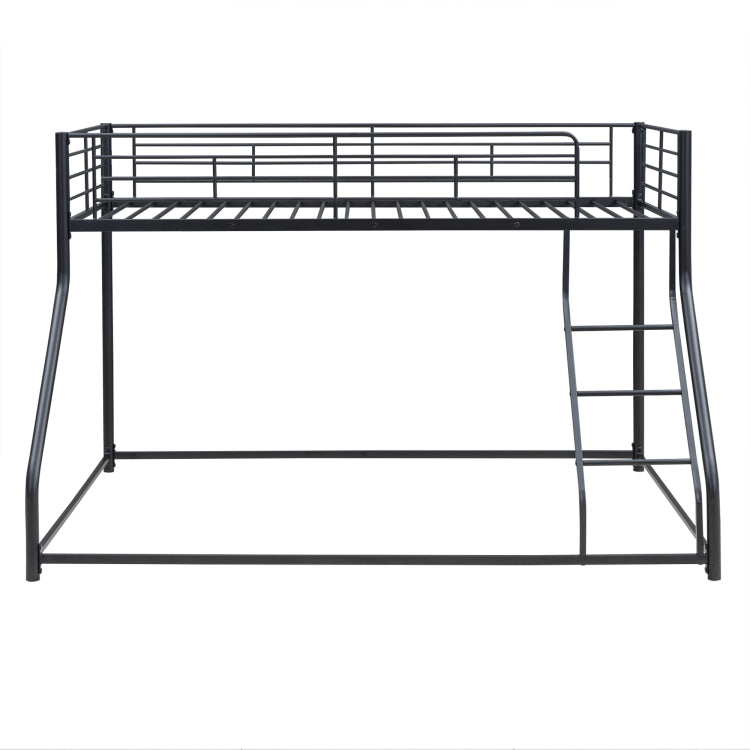 Metal Floor Bunk Bed, Twin Xl Over Queen, Black