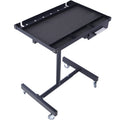 Adjustable Tear Down Work Table With Drawer For Garages, Repair Shops, And Diy, Portable, 4 2.5" Swivel Casters, 220 Pound Capacity, Rubber Corners, Heavy Duty Steel,Black
