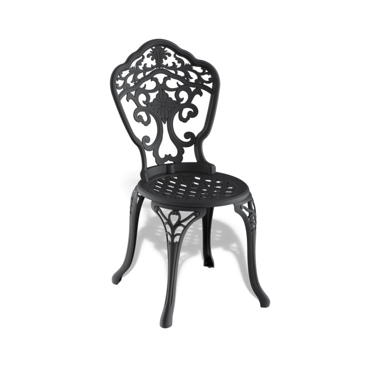 Cast Aluminum Patio Dining Chair 2Pcs With Black Frame