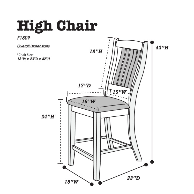 High Chair In Rustic Black