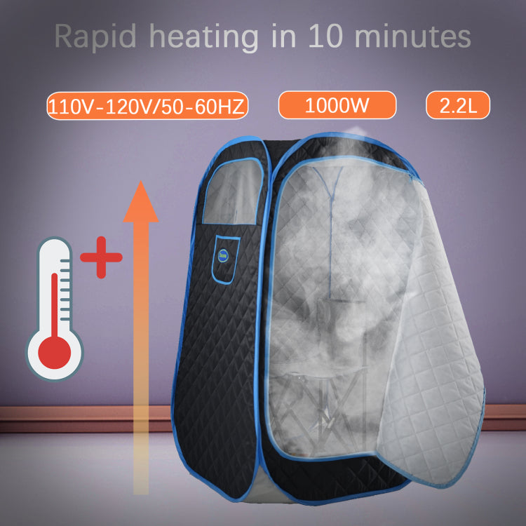 Portable Folding Full Size Steam Sauna With 1000W&2.2L Steam Generator. Personal Sauna Tent For Relaxation & Spa At Home. Fast Heating. Folding Steel Rim, It'S Easy To Install, With Fcc