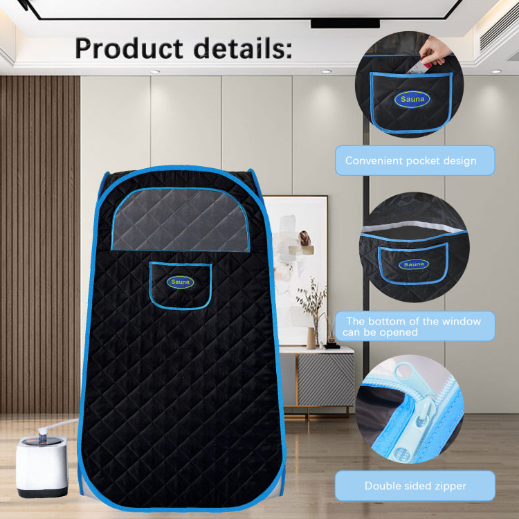 Portable Folding Full Size Steam Sauna With 1000W&2.2L Steam Generator. Personal Sauna Tent For Relaxation & Spa At Home. Fast Heating. Folding Steel Rim, It'S Easy To Install, With Fcc