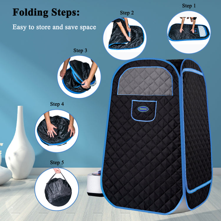 Portable Folding Full Size Steam Sauna With 1000W&2.2L Steam Generator. Personal Sauna Tent For Relaxation & Spa At Home. Fast Heating. Folding Steel Rim, It'S Easy To Install, With Fcc