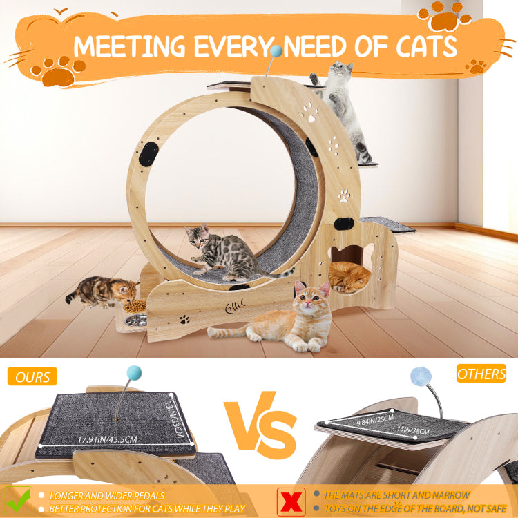 Cat Wheel 6 In 1 Cat Exercise Wheel,Upgraded Cat Wheel Exerciser For Indoor Cats,Large Cat Treadmill,Cat Running Wheel With Silent Wheel,Cat Walking Wheel Cat Furniture Cat Toys
