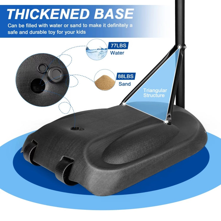 Portable Basketball Hoop System Stand Height Adjustable 7.5Ft 9.2Ft With 32 Inch Backboard And Wheels For Youth Adults Indoor Outdoor Basketball Goal