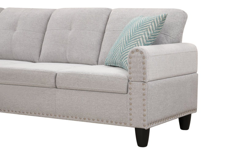 Alger 98" Wide Left Hand Facing Sofa & Chaise With Ottoman