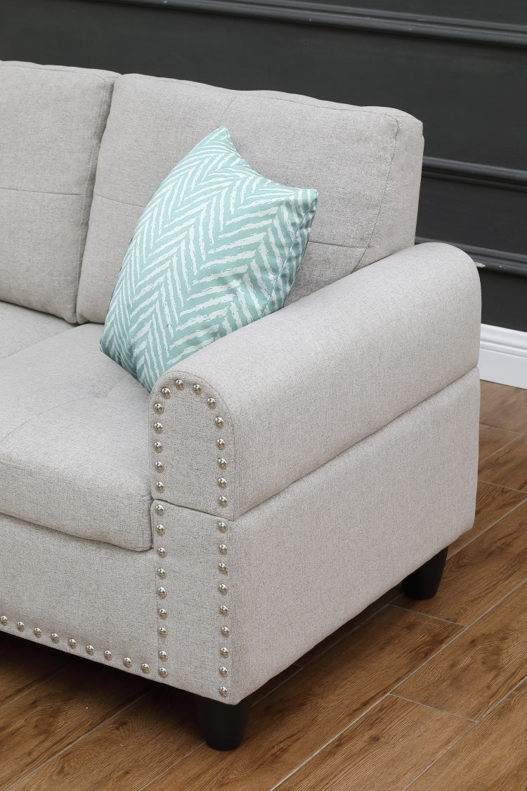 Alger 98" Wide Left Hand Facing Sofa & Chaise With Ottoman