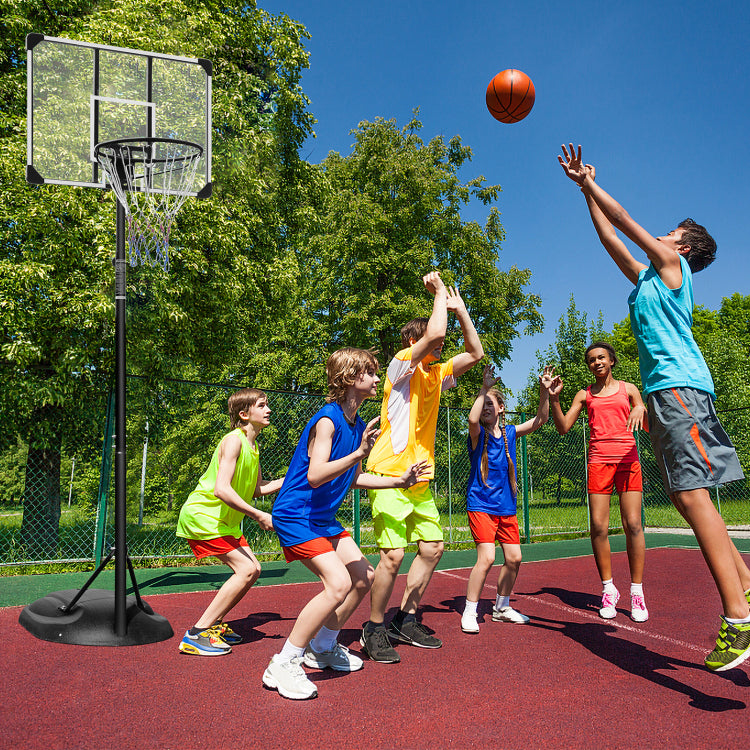 Portable Basketball Hoop System Stand Height Adjustable 7.5Ft 9.2Ft With 32 Inch Backboard And Wheels For Youth Adults Indoor Outdoor Basketball Goal