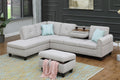 Alger 98" Wide Left Hand Facing Sofa & Chaise With Ottoman