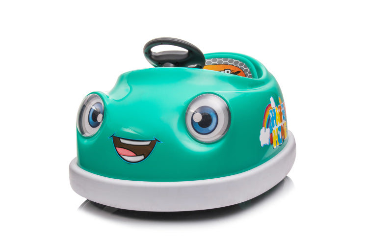 Bumper Car For Kids, 12V Dual Drive 1 6 Years Old Children'S Electric Car With Pushrod Dinner Plate Usb Bt Music Rocking Horse Mode Anti Collision Bumper Ride On Car
