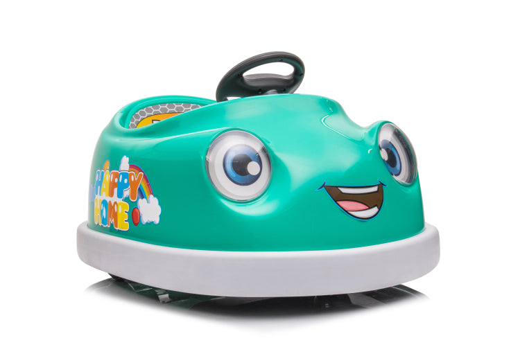 Bumper Car For Kids, 12V Dual Drive 1 6 Years Old Children'S Electric Car With Pushrod Dinner Plate Usb Bt Music Rocking Horse Mode Anti Collision Bumper Ride On Car