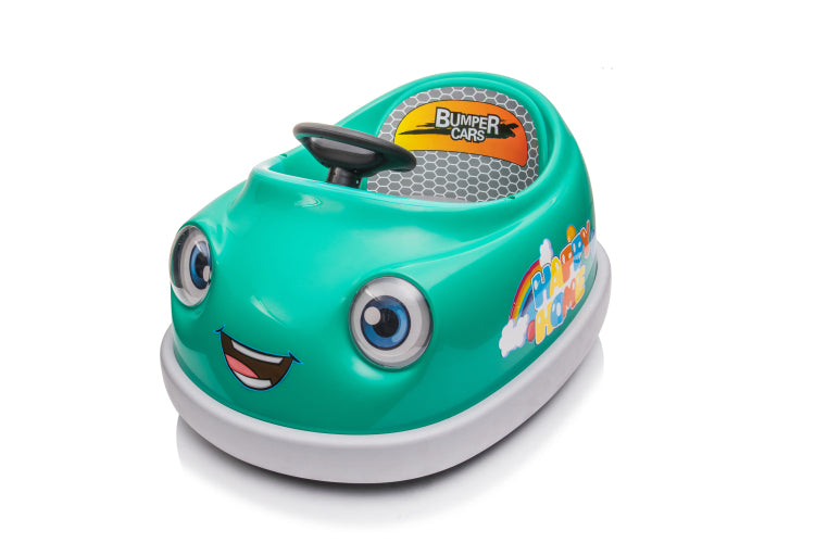 Bumper Car For Kids, 12V Dual Drive 1 6 Years Old Children'S Electric Car With Pushrod Dinner Plate Usb Bt Music Rocking Horse Mode Anti Collision Bumper Ride On Car