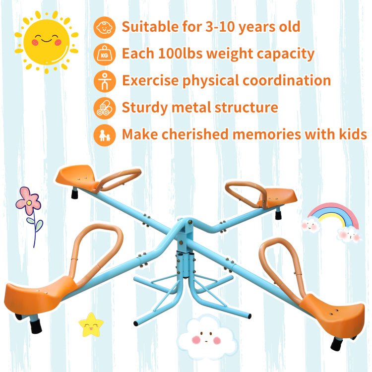 Outdoor Kids Spinning Seesaw Sit And Spin Teeter Totter Outdoor Playground Equipment Swivel Teeter Totter For Backyard