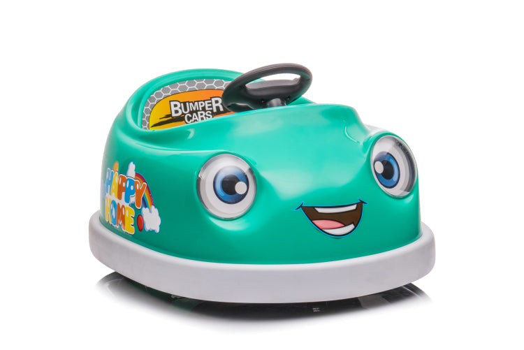 Bumper Car For Kids, 12V Dual Drive 1 6 Years Old Children'S Electric Car With Pushrod Dinner Plate Usb Bt Music Rocking Horse Mode Anti Collision Bumper Ride On Car