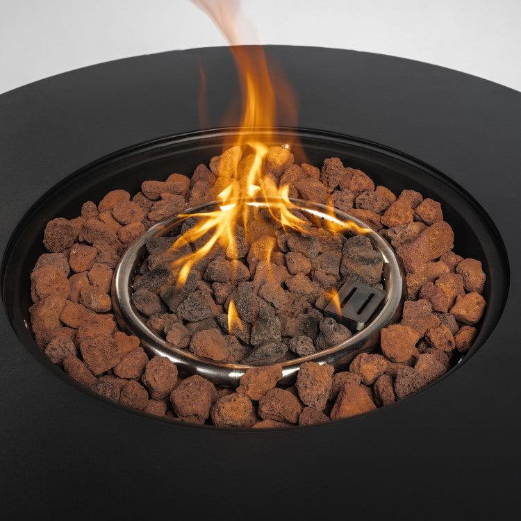 30" Propane Gas Fire Pit Table, 50000 Btu Round Steel Fire Pit For Outside Patio Deck Garden Courtyard Black