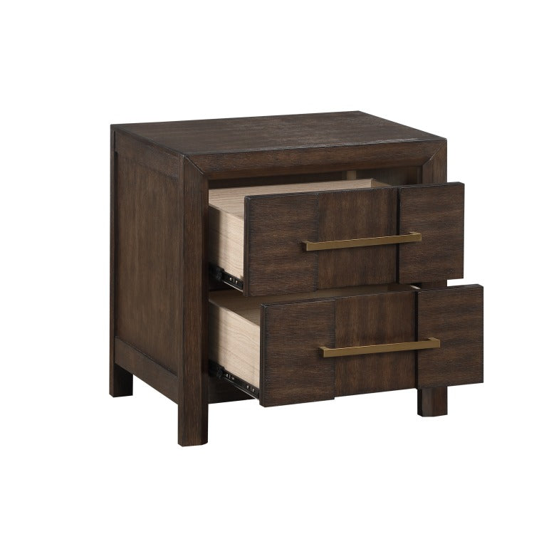 Kenzo Modern Style 2 Drawer Nightstand Made With Wood In Walnut Same As G150108534 Nj Inventory