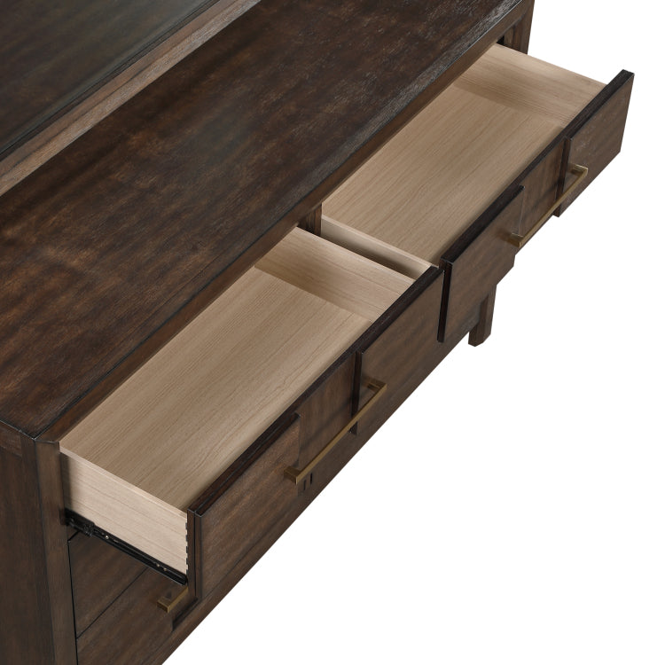 Kenzo Modern Style 6 Drawer Dresser Made With Wood In Walnut Includes Dresser Only Same As G150108532 Nj Inventory