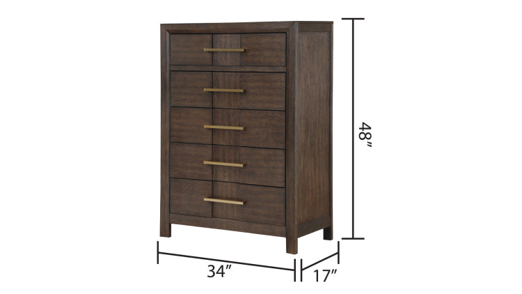 Kenzo Modern Style Queen 5Pc Storage Bedroom Set Made With Wood, Led Headboard, Bluetooth Speakers & Usb Ports Walnut Nj Inventory