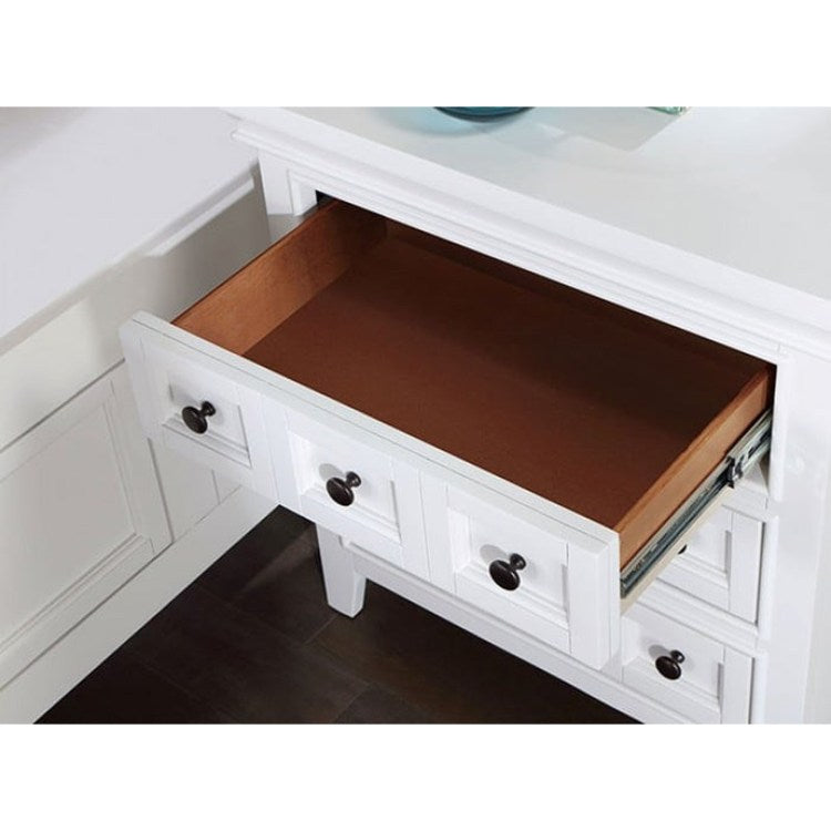 Transitional Style White Color Solid Wood 1Pc Nightstand Only Bedroom Furniture Bedside Table Round Knobs 3 Drawers Nightstand