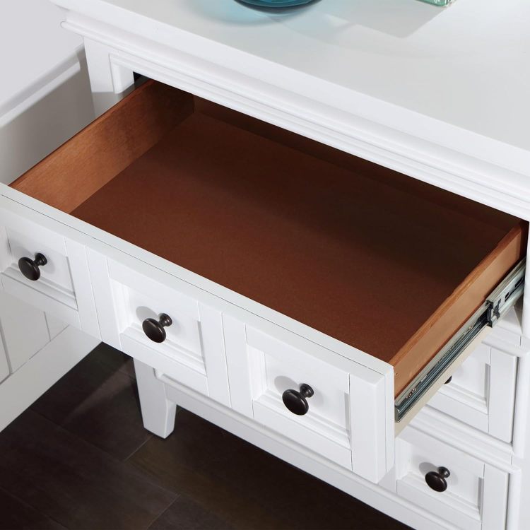 Transitional Style White Color Solid Wood 1Pc Nightstand Only Bedroom Furniture Bedside Table Round Knobs 3 Drawers Nightstand