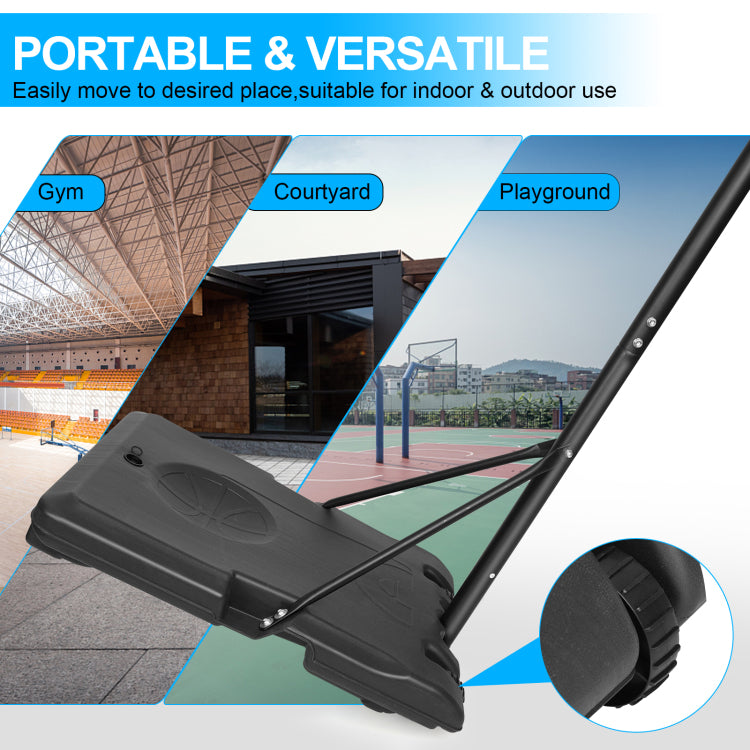 Basketball Goal Portable Basketball Hoop Indoor Outdoor Basketball Stand 5.6 7Ft Adjustable 28In Backboard With Wheels