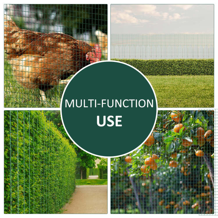 Pawhut 98' L X 35.5" H Hardware Cloth, 1 2 X 1 Inch Wire Mesh Fence Netting Roll For Aviary, Chicken Coop, Rabbit Hutch, Animal, Garden Protection