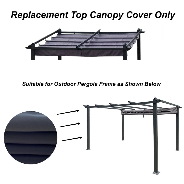 Replacement Canopy Top Cover Fabric For 13 X 10 Ft Outdoor Patio Retractable Pergola Sun Shelter Canopy
