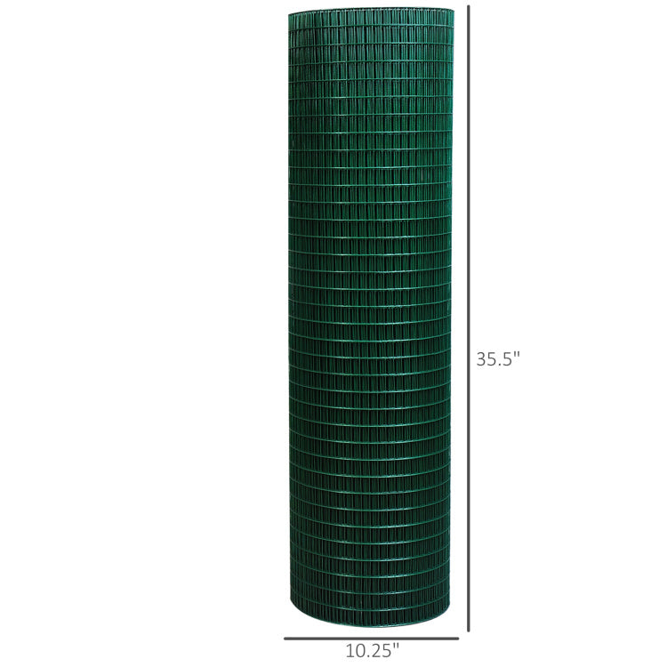 Pawhut 98' L X 35.5" H Hardware Cloth, 1 2 X 1 Inch Wire Mesh Fence Netting Roll For Aviary, Chicken Coop, Rabbit Hutch, Animal, Garden Protection