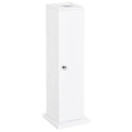 Toilet Paper Cabinet, Small Bathroom Corner Floor Cabinet With Doors And Shelves, Thin Storage Bathroom Organizer For Paper Shampoo, White