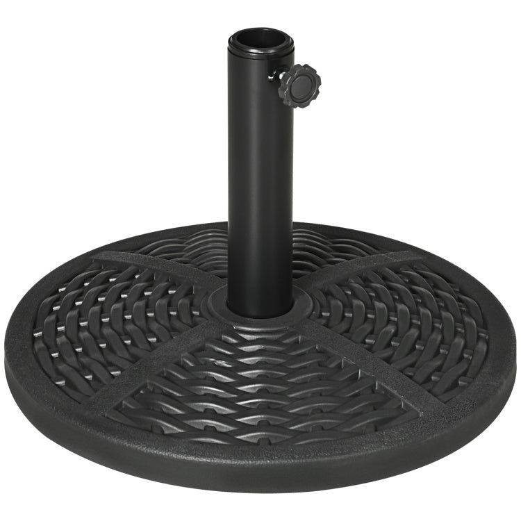 21 Lbs. Market Umbrella Base Holder 18" Heavy Duty Round Parasol Stand With Rattan Design For Patio, Black