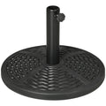 21 Lbs. Market Umbrella Base Holder 18" Heavy Duty Round Parasol Stand With Rattan Design For Patio, Black