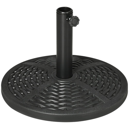 21 Lbs. Market Umbrella Base Holder 18" Heavy Duty Round Parasol Stand With Rattan Design For Patio, Black