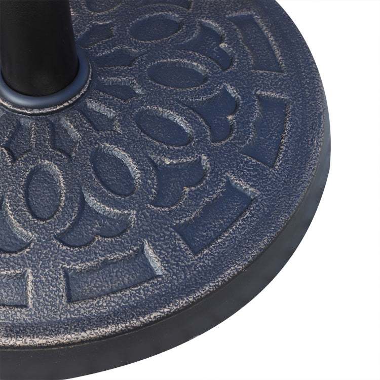 17" 26 Lbs Round Resin Umbrella Base Stand Market Parasol Holder With Beautiful Decorative Pattern & Easy Setup, For 1.5", 1.89" Pole, For Lawn, Deck, Backyard, Garden, Bronze