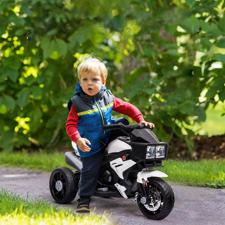 6V Kids Motorcycle Ride On Toy For Toddlers And Up To 5 Years Old, High Traction Battery Operated Ride On Vehicle, Mini Motorbike For Kids, White