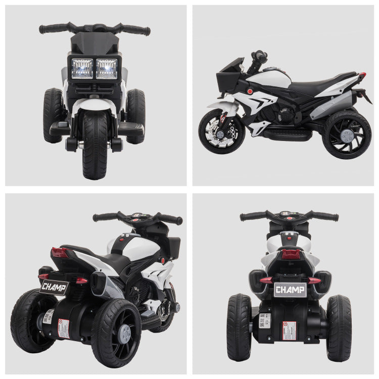 6V Kids Motorcycle Ride On Toy For Toddlers And Up To 5 Years Old, High Traction Battery Operated Ride On Vehicle, Mini Motorbike For Kids, White