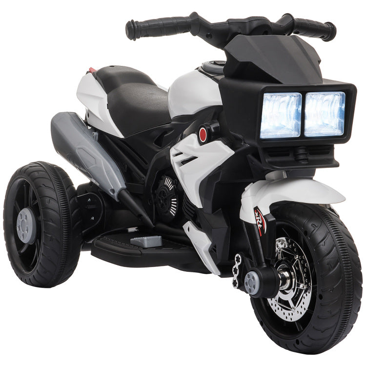 6V Kids Motorcycle Ride On Toy For Toddlers And Up To 5 Years Old, High Traction Battery Operated Ride On Vehicle, Mini Motorbike For Kids, White
