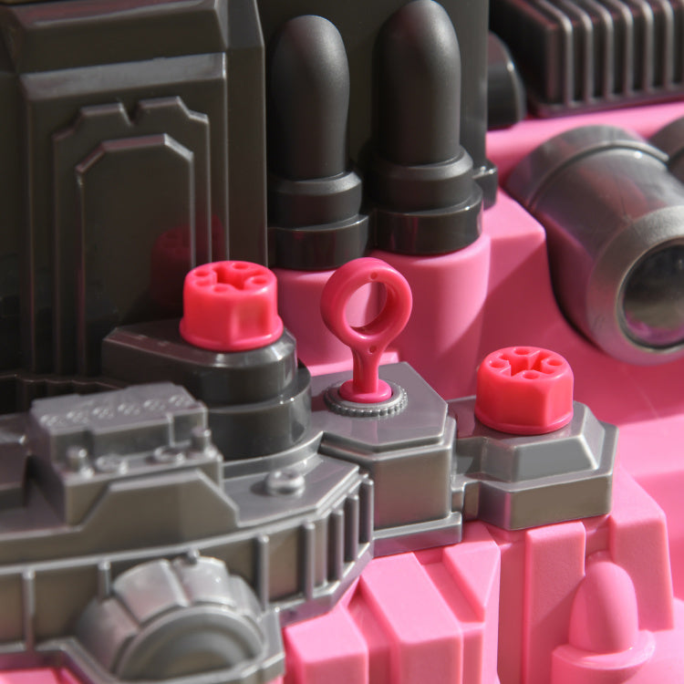 Mechanic Kids Truck Engine Toy Set, Car Service Playset, Engine Disassembly Play Workshop, Includes 61 Pieces, Steering Wheel, Horn, Light For 3 5 Years Old, Pink