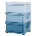 3 Tier Kids Storage Unit Dresser Tower With Drawers Chest Toy Organizer For Bedroom Nursery Kindergarten Living Room For Boys Girls Toddlers, Blue