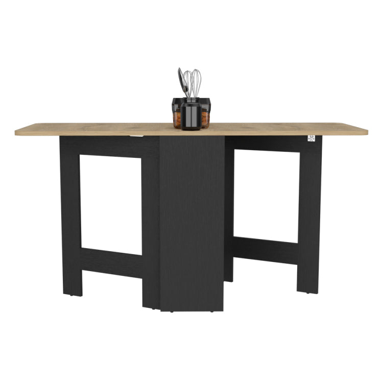 Folding Dining Table Evart, Living Room, Black Macadamia