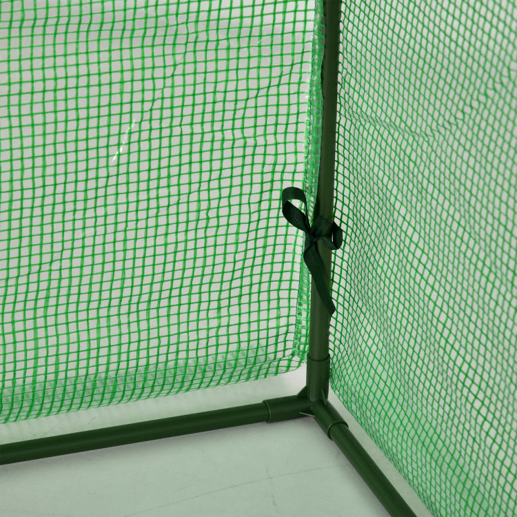 10' X 3' X 2.5' Mini Greenhouse, Portable Tunnel Green House With Roll Up Zippered Doors, Uv Waterproof Cover, Steel Frame, Green