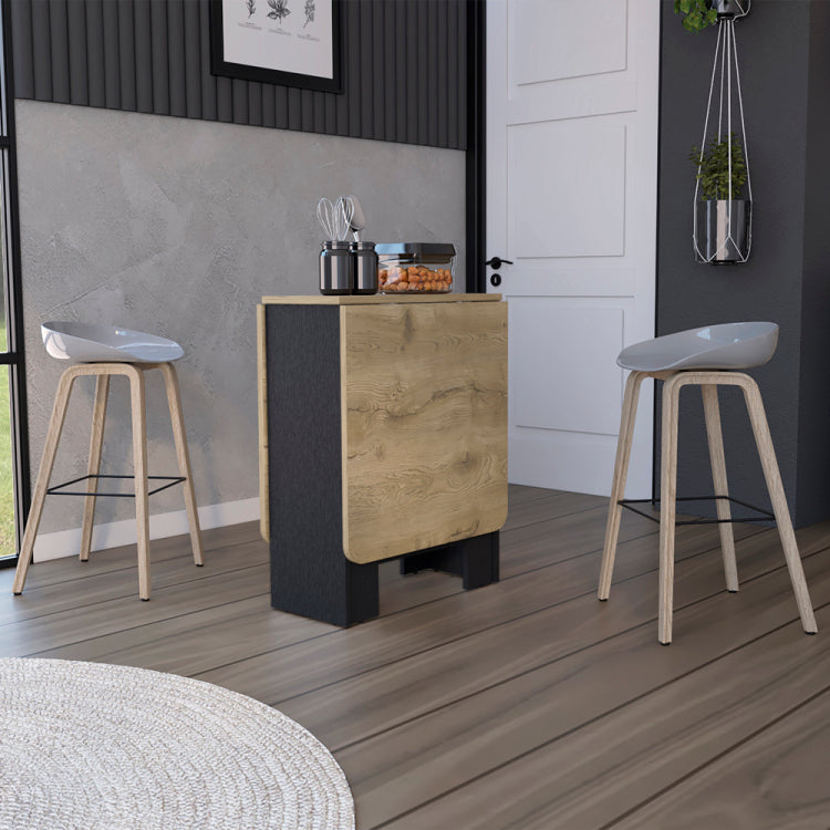 Folding Dining Table Evart, Living Room, Black Macadamia