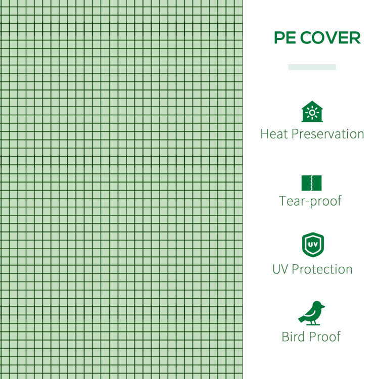 10' X 3' X 2.5' Mini Greenhouse, Portable Tunnel Green House With Roll Up Zippered Doors, Uv Waterproof Cover, Steel Frame, Green