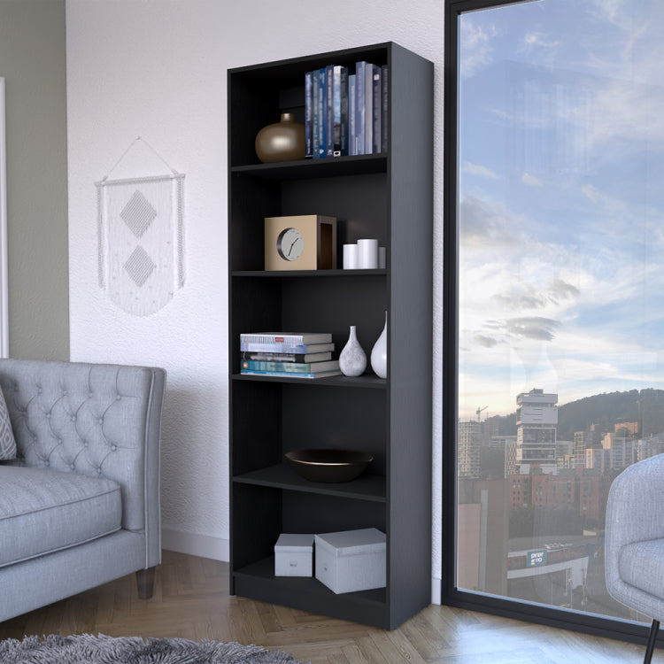 Bookcase 4 Shelves Benzoni, Office, Black