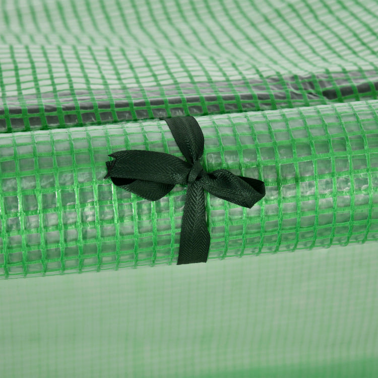 10' X 3' X 2.5' Mini Greenhouse, Portable Tunnel Green House With Roll Up Zippered Doors, Uv Waterproof Cover, Steel Frame, Green