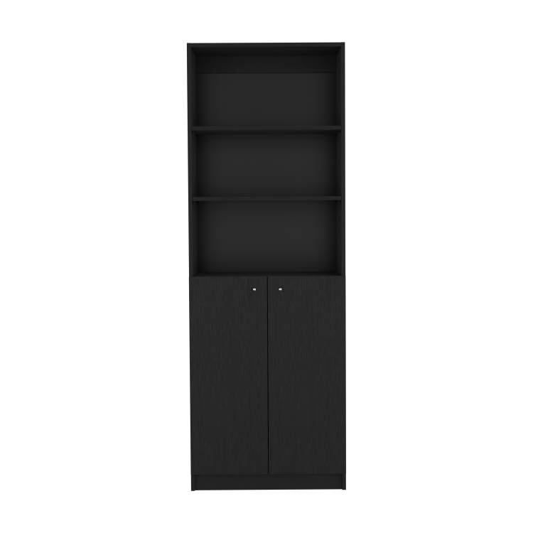 Bookcase Dual Door Benzoni, Office, Black