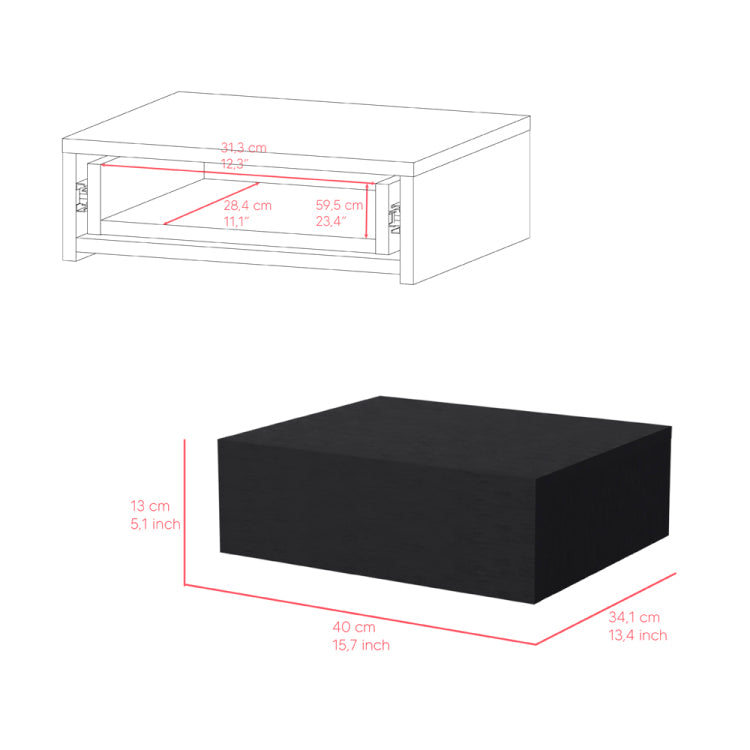 Nightstand Isola, Bedroom, Black