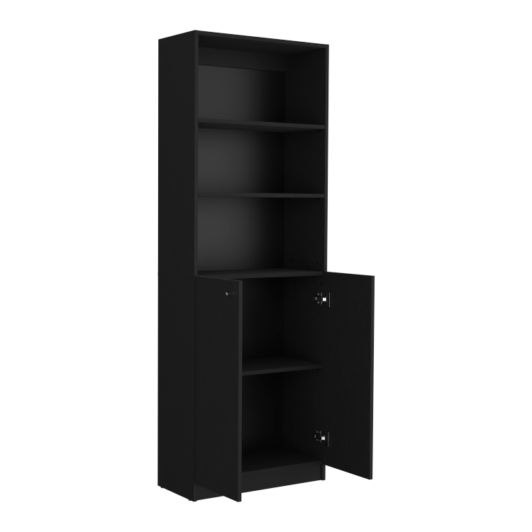 Bookcase Dual Door Benzoni, Office, Black